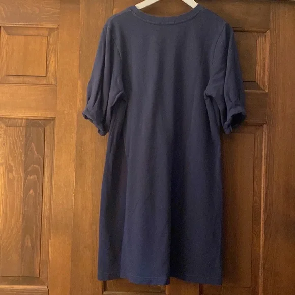 Z supply french Terry navy puff sleeve dress large - Picture 4 of 4